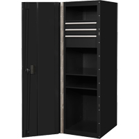 RX Series Side Cabinet, 3 Drawers, 19" W x 25" D x 61" H, Black Mukwa Safety Services