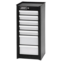 Side Rider Cabinet, 7 Drawers, 14-3/4" W x 18" D x 33.34" H, Black Mukwa Safety Services