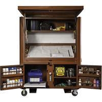 Field Office Jobsite Box, 33" W x 63" D x 80" H, Steel, Red Mukwa Safety Services