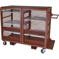 Mobile Mesh Cabinet, Steel, 49 Cubic Feet, Red Mukwa Safety Services