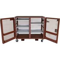 Mobile Mesh Cabinet, Steel, 49 Cubic Feet, Red Mukwa Safety Services