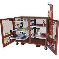 Mobile Mesh Cabinet, Steel, 49 Cubic Feet, Red Mukwa Safety Services
