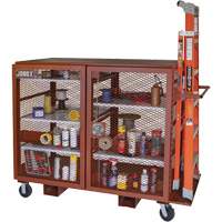 Mobile Mesh Cabinet, Steel, 49 Cubic Feet, Red Mukwa Safety Services