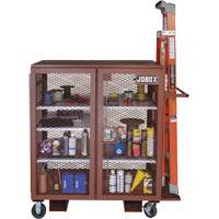 Mobile Mesh Cabinet, Steel, 37 Cubic Feet, Red Mukwa Safety Services