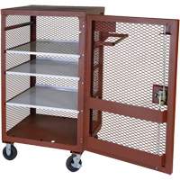Mobile Mesh Cabinet, Steel, 22 Cubic Feet, Red Mukwa Safety Services