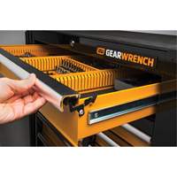Powered Tool Cart, 11 Drawers, 42-1/2" W x 24-7/16" D x 41" H, Black/Orange Mukwa Safety Services