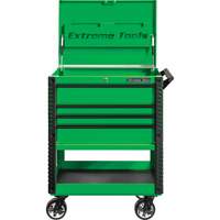 EX Deluxe Series Tool Cart, 4 Drawers, 22-7/8" L x 33" W x 44-1/4" H, Green Mukwa Safety Services