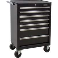 Industrial Tool Cart, 7 Drawers, 27" W x 18-3/4" D x 39" H, Black Mukwa Safety Services