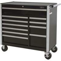 Industrial Tool Cart, 11 Drawers, 41" W x 18-3/4" D x 39-1/3" H, Black Mukwa Safety Services