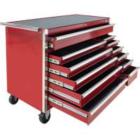 Industrial Tool Cart, 12 Drawers, 56" W x 24-1/2" D x 38-1/8" H, Red Mukwa Safety Services