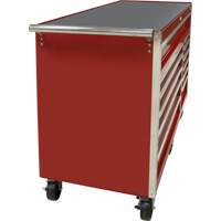 Industrial Tool Cart, 12 Drawers, 56" W x 24-1/2" D x 38-1/8" H, Red Mukwa Safety Services