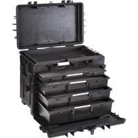 Mobile Tool Chest With Drawers, 4 Drawers, 22-4/5" W x 15" D x 18" H, Black Mukwa Safety Services