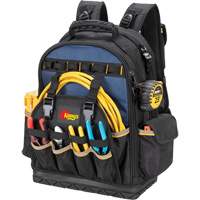 Sac &agrave; dos &agrave; outils &agrave; base moul&eacute;e, 18" lo x 13" la, Noir/Bleu, Balistique/Polyester Mukwa Safety Services