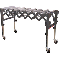 Extendable & Flexible Conveyor Roller Tables, 20" W x 52" L, 300 lbs. per lin. Ft. Capacity Mukwa Safety Services