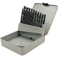 Coffret de forets en oxyde noir JET-KUT, 29 morceaux, Acier rapide Mukwa Safety Services