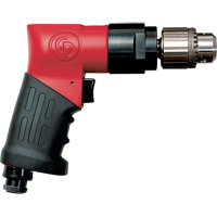 Non-Reversible Drills, 21 CFM, 1/4" NPTF, 89 dBA, 3/8" Chuck, Keyed Mukwa Safety Services