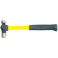 Heavy-Duty Fibreglass Handle Ball Pein Hammer, 8 oz. Head Weight, Plain Face, Cushion Handle Mukwa Safety Services