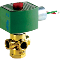 3-Way Direct Acting Universal Solenoid Valves, 1/4" Pipe, 100 psi Mukwa Safety Services