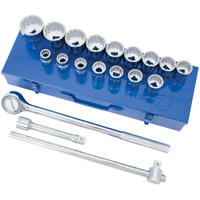 Jeu de douilles & cl&eacute;s &agrave; douilles SAE &agrave; 12 pans SW7521, 21 Mcx, Prise de 3/4" Mukwa Safety Services