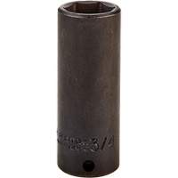 Socket, Impact, 3/4", 3/8" Drive, 6 Points, Deep Mukwa Safety Services