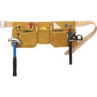 Journeyman's Carpenter Tool Belt, Leather, Tan Mukwa Safety Services