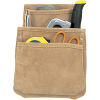 Drywall Pouches, Multiple Tool Holder, Leather, 3 Pockets Mukwa Safety Services