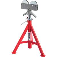 Roller Head Low Pipe Stand #RJ-98, 59-104 cm Height Adjustment, 12" Max. Pipe Capacity, 1000 lbs. Max. Weight Capacity Mukwa Safety Services