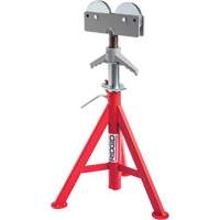 Roller Head Low Pipe Stand #RJ-98, 59-104 cm Height Adjustment, 12" Max. Pipe Capacity, 1000 lbs. Max. Weight Capacity Mukwa Safety Services
