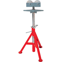 Roller Head  High Pipe Stand #RJ-99, 82-140 cm Height Adjustment, 12" Max. Pipe Capacity, 1000 lbs. Max. Weight Capacity Mukwa Safety Services