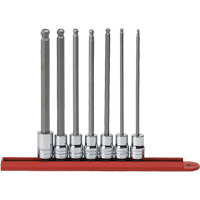 SAE Long Ball End Bit Socket Set, Hex, 3/8" Drive, 7 Pcs Mukwa Safety Services
