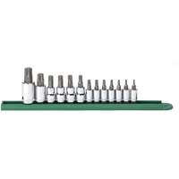 Bit Socket Set, Torx&reg;, 1/2"/1/4"/3/8" Drive, 13 Pcs Mukwa Safety Services
