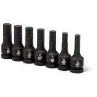 Impact Metric Bit Socket Set, Hex, 1/2" Drive, 7 Pcs Mukwa Safety Services