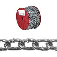 Twist Link Machine Chain, Low Carbon Steel, #2 x 125' (38.1 m) L, 310 lbs. (0.155 tons) Load Capacity Mukwa Safety Services
