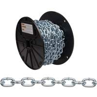 Straight Link Machine Chain, Low Carbon Steel, #2 x 125' (38.1 m) L, 325 lbs. (0.1625 tons) Load Capacity Mukwa Safety Services
