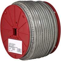 C&acirc;ble m&eacute;tallique, 250' (76,2 m) x 1/8", 340 lb (0,17 tonne), Rev&ecirc;tement de vinyle Mukwa Safety Services