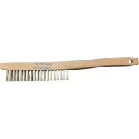 Brosses de nettoyage &agrave; manche recourb&eacute;, Acier inoxydable, 4 x 19 rangs de fils, Longueur 14" Mukwa Safety Services