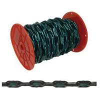 Straight Link Coil Chain with Green Sleeve, Low Carbon Steel, 2/0 x 60' (18.3 m) L, 520 lbs. (0.26 tons) Load Capacity Mukwa Safety Services