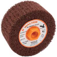 ALLSTEEL Blendex Surface Conditioning Drum, 4-1/4" Dia. x 2" W, 5/8"-11 Arbor, Medium Grit Mukwa Safety Services