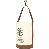 Leather-Bottom Bucket, 17" H, Canvas, White Mukwa Safety Services