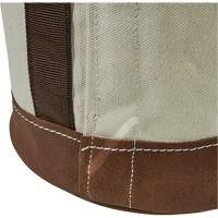 Leather-Bottom Bucket, 17" H, Canvas, White Mukwa Safety Services