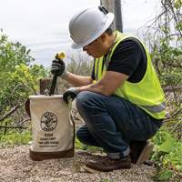 Leather-Bottom Bucket, 17" H, Canvas, White Mukwa Safety Services