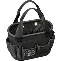29-Pocket Hard-Body Aerial Bucket, 14" L x 10" H, Polyester, Black Mukwa Safety Services