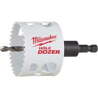 Scie-cloche Hole Dozer avec arbre, 2-1/2", Profondeur de la coupe 1-5/8", Bim&eacute;tal Mukwa Safety Services