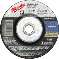 Meule, 4-1/2" x 1/8", Arbre 5/8"-11, Oxyde d'aluminium, Type 27 Mukwa Safety Services