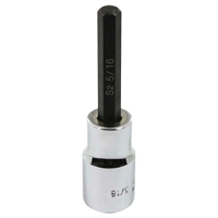 Bit Socket, Hex, 5/16" x 3-1/4" L, 1/2" Square Drive Drive Mukwa Safety Services