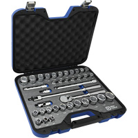 Jeu de douilles SAE et m&eacute;triques & accessoires, 38 Mcx, Prise de 1/2" Mukwa Safety Services