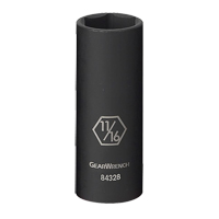 Socket, Impact, 5/16", 3/8" Drive, 6 Points, Deep Mukwa Safety Services