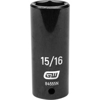 Socket, Impact, 15/16", 1/2" Drive, 6 Points, Deep Mukwa Safety Services