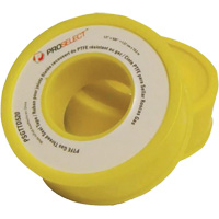Ruban &agrave; filetage pour tuyau en PTFE pour industrie p&eacute;troli&egrave;re et gazi&egrave;re, 12,7 mm (1/2") x 6,6 m (21,67'), Jaune Mukwa Safety Services