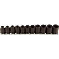 Socket Set, 11 Pcs, Impact, 3/8" Drive Size Mukwa Safety Services
